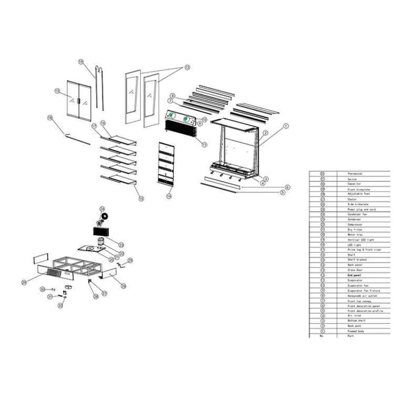 Koolmax Oasis 1250 Front Glass Door Multideck
