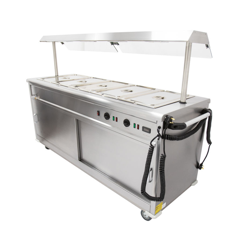 Parry Mobile Bain Marie Servery with Gantry MSB18G Right Side View 