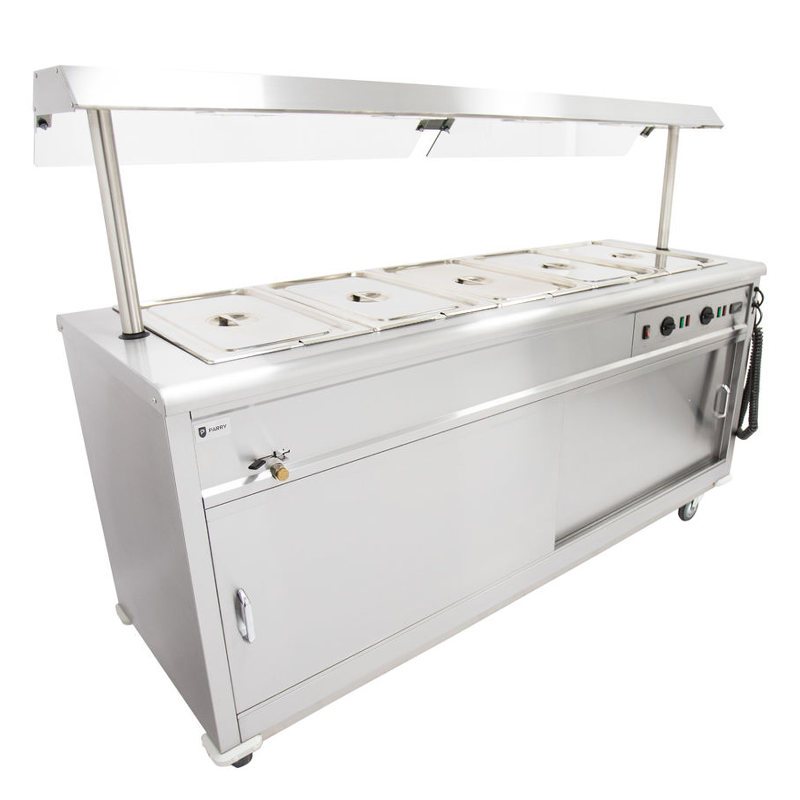 Parry Mobile Bain Marie Servery with Gantry MSB18G Left Side View