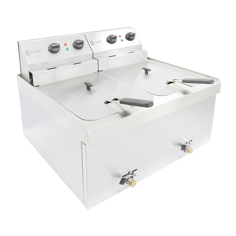 Parry Double Table Top Electric Fryer NPDF3 Left Side View