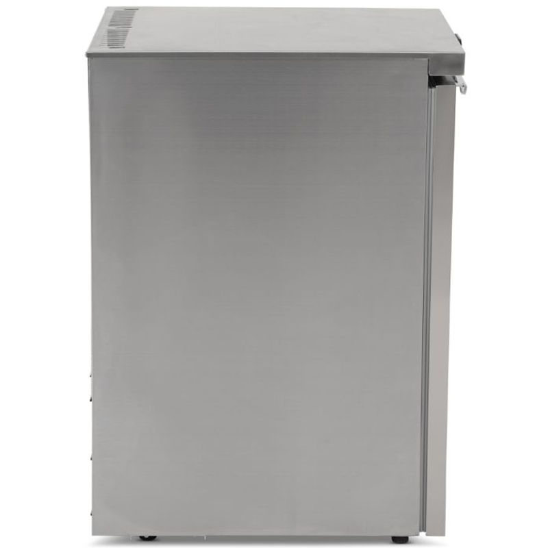 Pentland Single Hinged Glass Door Under Counter Refrigerator Blizzard UCR140CR Left Side View