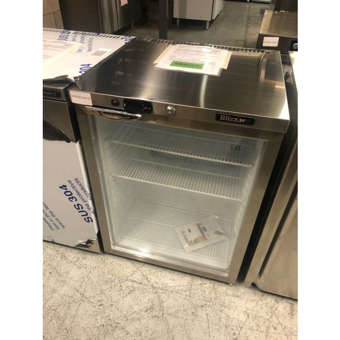Blizzard UCR140CR Single Hinged Glass Door Under Counter Refrigerator (B Grade)