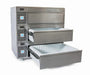 Adande VLS3 Series Bulk Storage Shallow Three Drawer Side Engine Angled Front/Left Side View With 2 Open Drawers