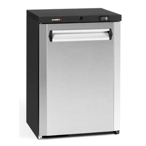 Gamko MG3/150LCS Maxiglass Left Hand Hinged Stainless Steel Front Single Door Undercounter Bottle Cooler, 150 Litres