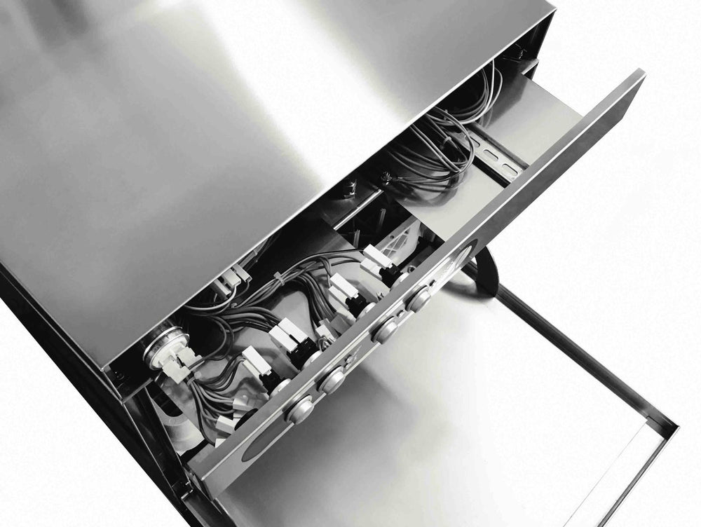 Adler AD40GL-DPSO 400mm Basket Glasswasher with Chemical Pump, Drain Pump & Integral Water Softener, 16 Pint Capacity