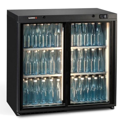 Gamko MG3/250SD Maxiglass Sliding Glass Double Door Undercounter Bottle Cooler, 250 Litres