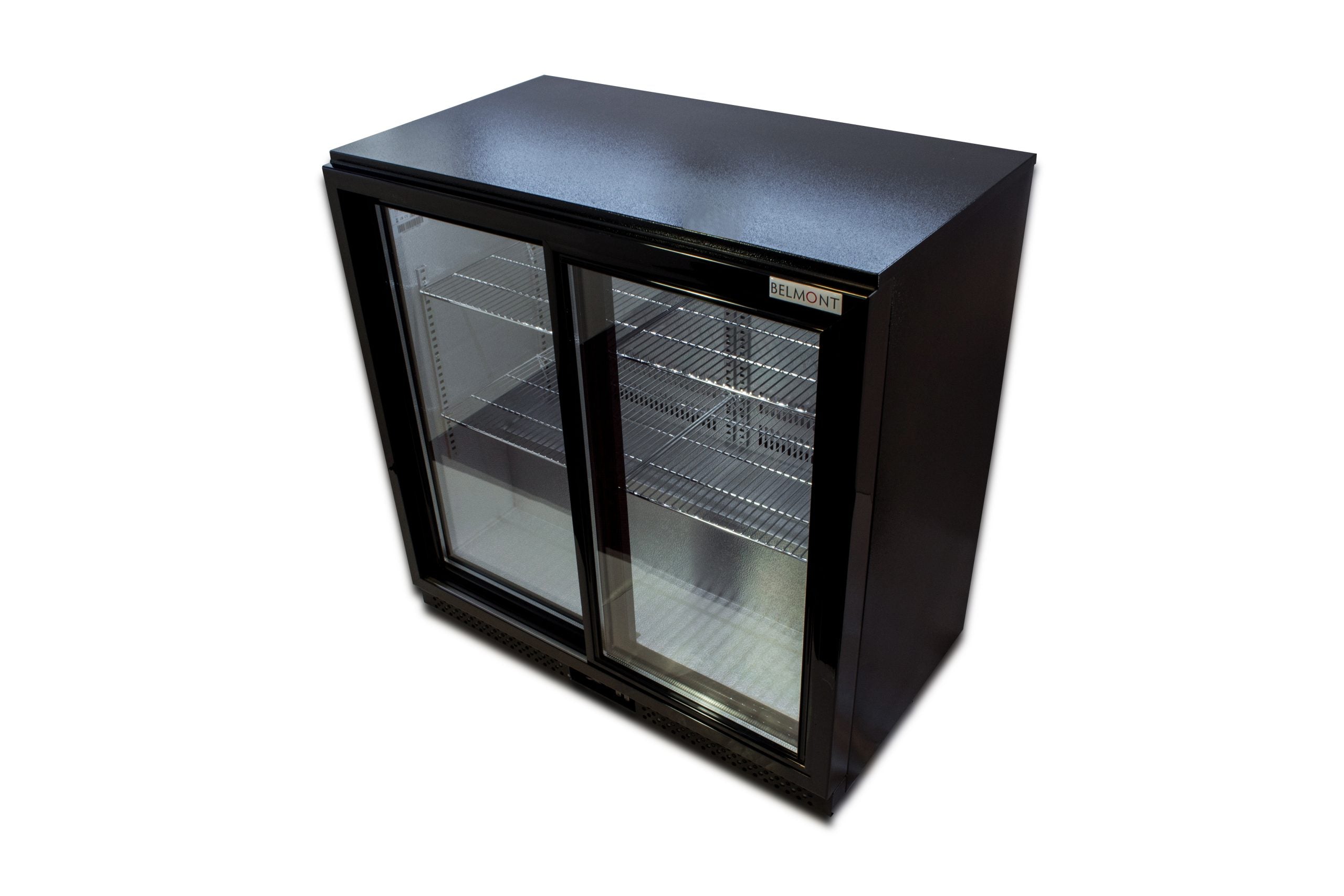 Belmont BC9027K-Belmont Double Sliding Door Bottle Cooler Black