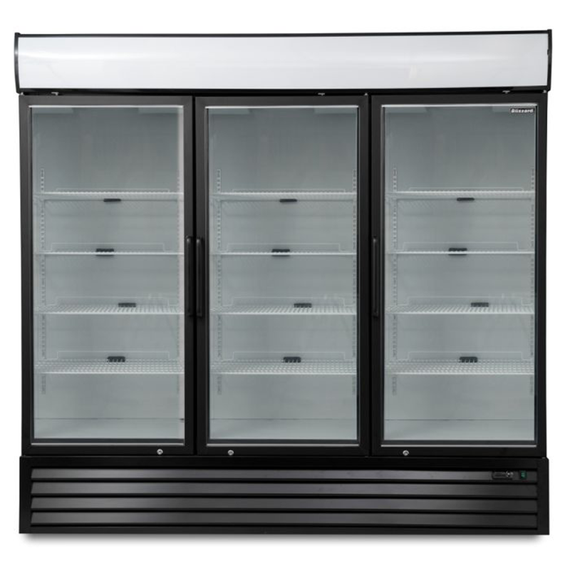 Blizzard GDF1800 Triple Hinged Glass Door Freezer Display Merchandiser