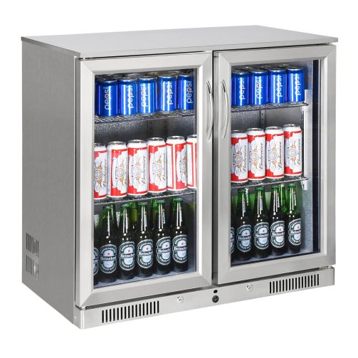 Sterling Pro Green SP2HC-STS Double Door Stainless Steel Bottle Cooler, 180 x 330ml Bottles