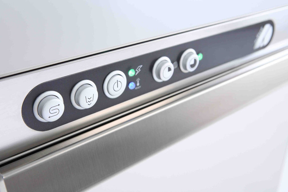 Adler AD40GL-DPSO 400mm Basket Glasswasher with Chemical Pump, Drain Pump & Integral Water Softener, 16 Pint Capacity