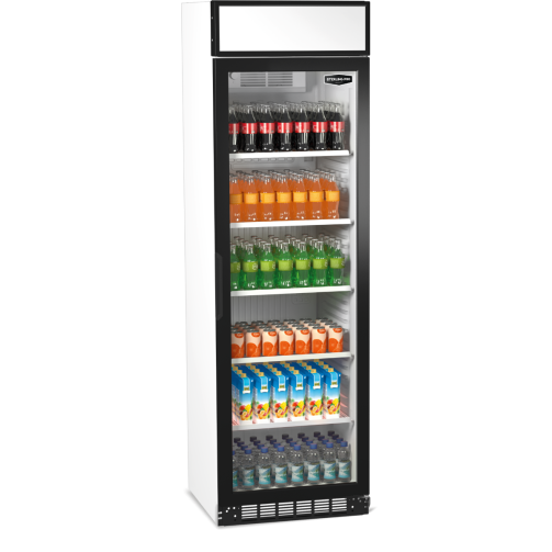 Sterling Pro Green SPG390C Upright Single Door Display Chiller with Canopy, 373 Litres