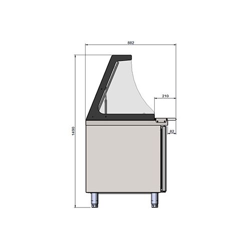 Coreco PC80-200-27-LGL 3 Door Preparation Station with Lift Up Lid, 562 Litres