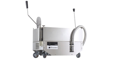 Frucosol SF5000 Oil Filter front facing view, with castors, operationg switch and product branding on show.