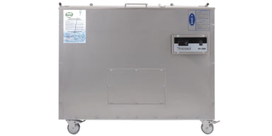 Frucosol MC2000 Decarboniser front facing view, showing a digital display and castors.