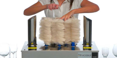 Frucosol SV2000 Glass Polisher, a person using the frucosol sv200 polishing glasses