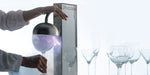 Frucosol GF1000 Glass Froster, picture of a person operating the GF1000 glass froster.