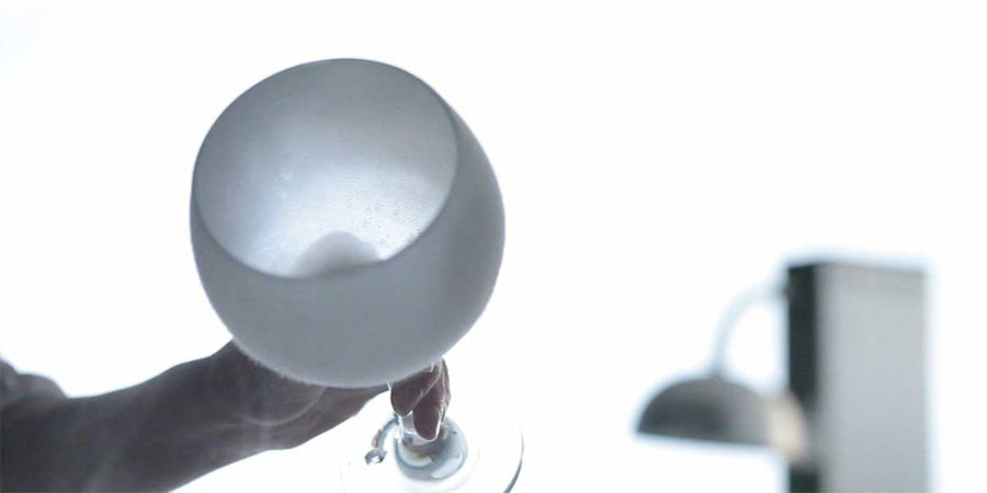 Frucosol GF1000 Display Glass Froster, Close Up Shot Of Frosted Glass.