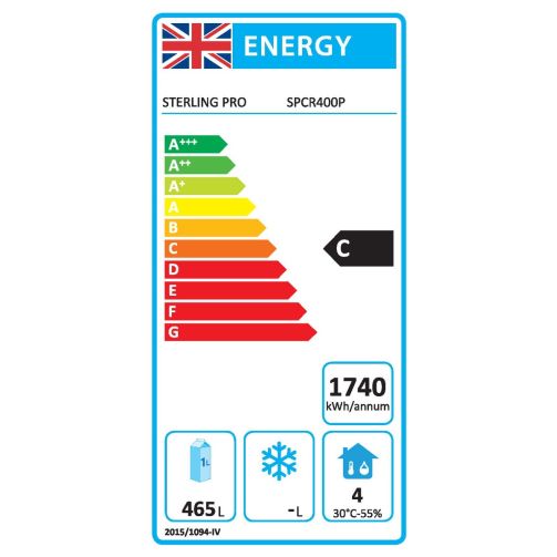 Sterling Pro Cobus SPCR400P 4 Door Refrigerated Counter, 553 Litres
