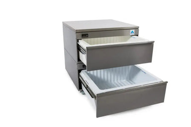 Adande VAR2 & AVR2 Series - Combo Prep Counter Rear Engine - Angled Front View With Open Drawers