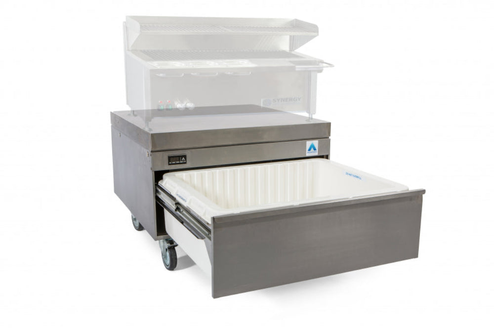 Adande VCR1 Series - Chef Base Hot Cookline Rear Engine - Angled Front/Left Side View With Open Drawer