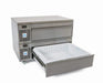 Adande VLS2 Series - Prep Counter Shallow Two Drawer Side Engine Angled Front View With Open Bottom Drawer